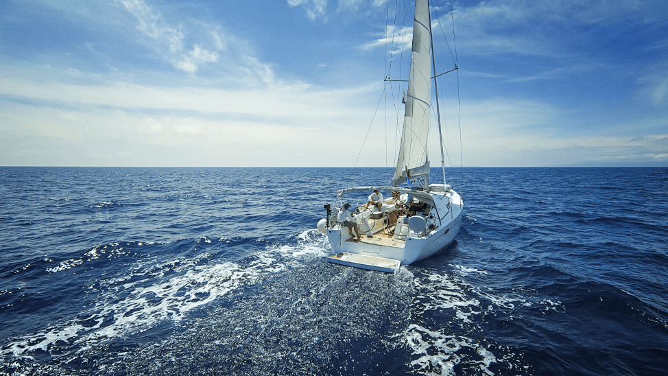 Sailboat motoring